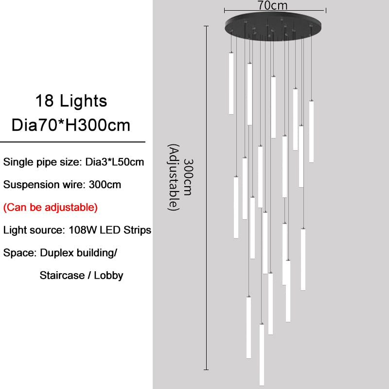 Ylk Tube Modern LED Chandelier