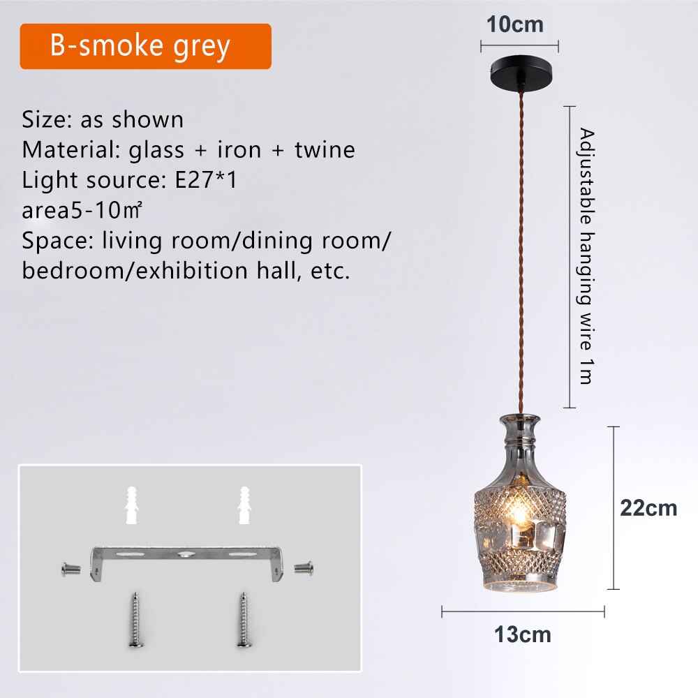 HEN Aegea Retro Glass Lampshade Pendant Lights