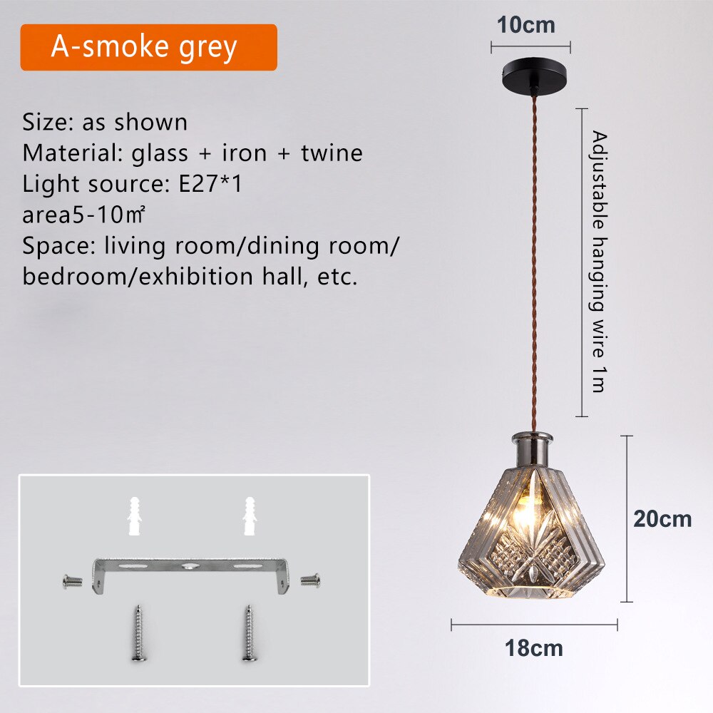 HEN Aegea Retro Glass Lampshade Pendant Lights