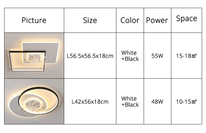 Qiyi Moratie Modern Ceiling Fan Lights