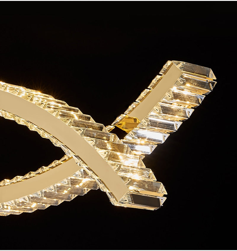 Ylk Wave Design Crystal Pendant Lamp