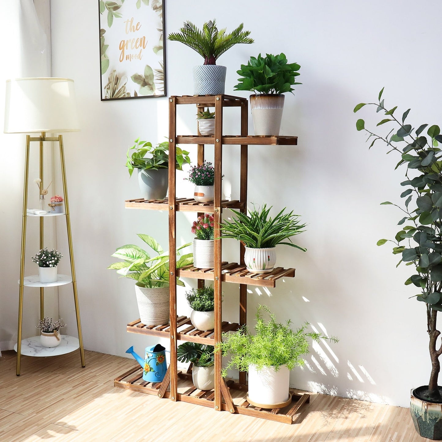 Vidkun - Tall Plant Stand Tiered Plant Stand Plant Shelf Indoor & Outdoor Plant Shelf Flower Stand