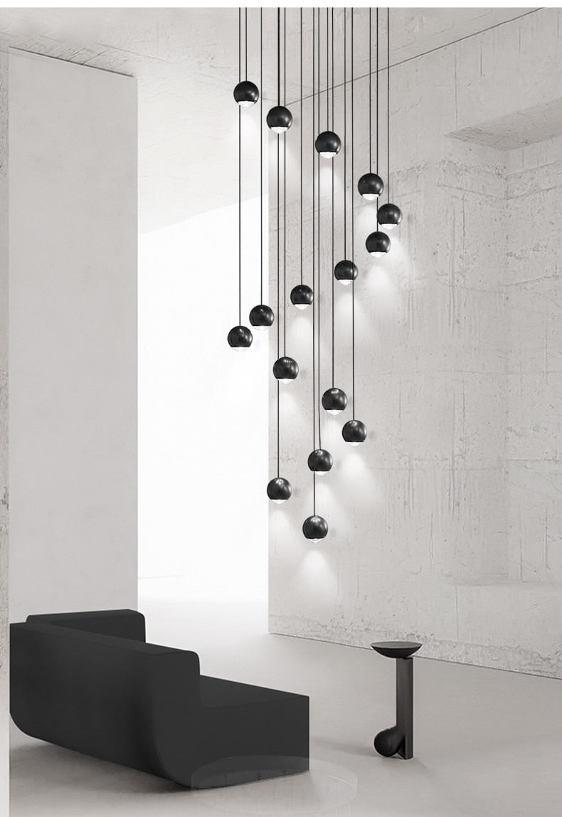 APEX Modern LED Duplex Hall Lighting Spiral Staircase Pendant Light