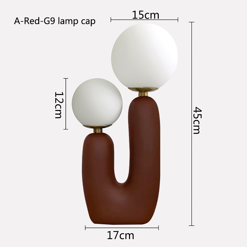 OUD Aubrey Glass Ball Table Lamp Green Pink Resin body