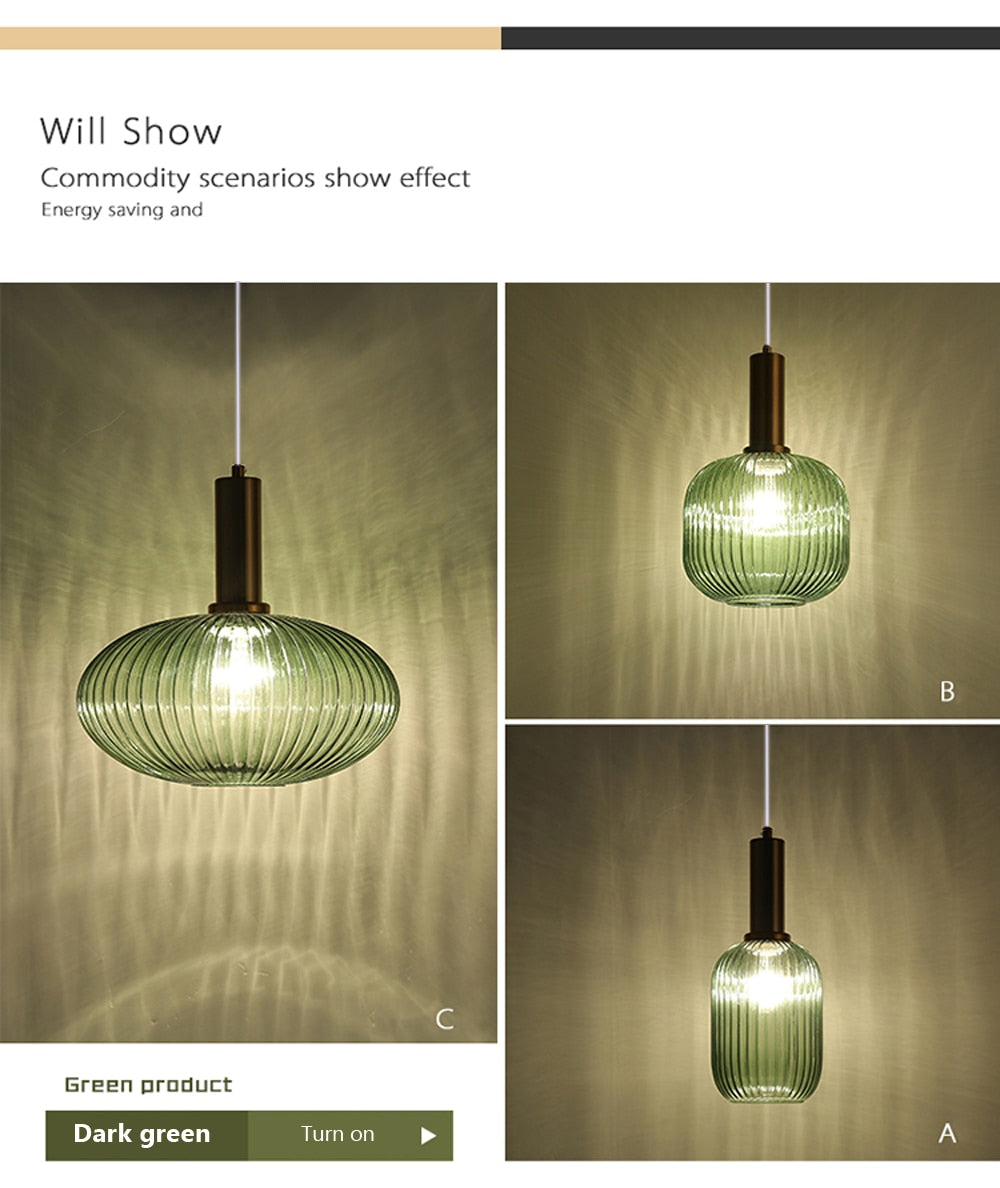 Wad Nordic Colorful Glass Pendant Light