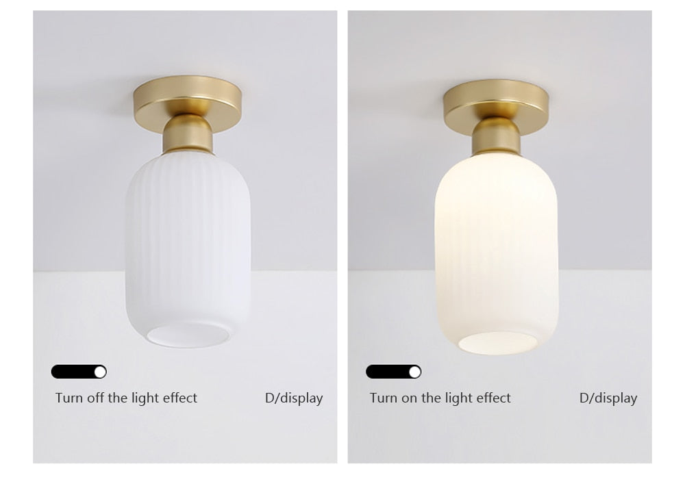 Wad Japanese-Style Glass Ceiling Lamp