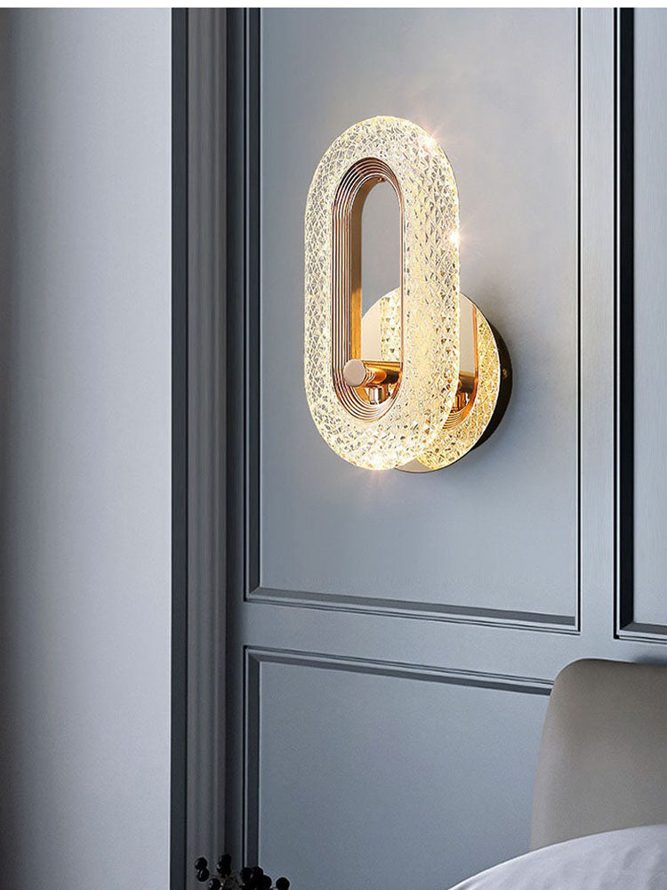 LYF Miraa Oval/Round Crystal Modern LED Wall Lamp