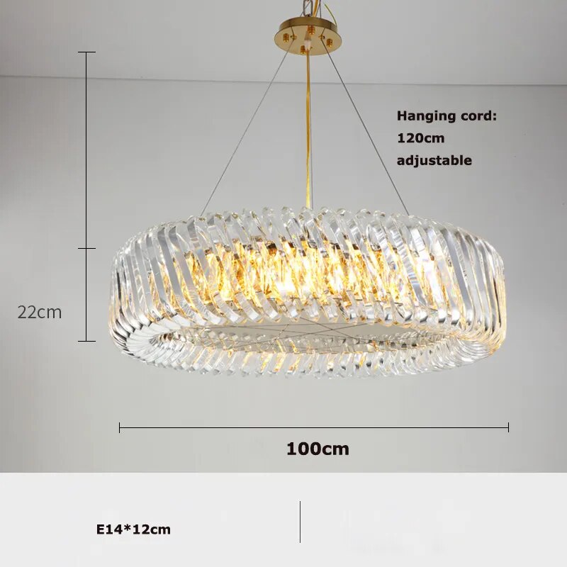 Kolia Art Deco Crystal Glass LED Dimmable Ceiling Chandelier
