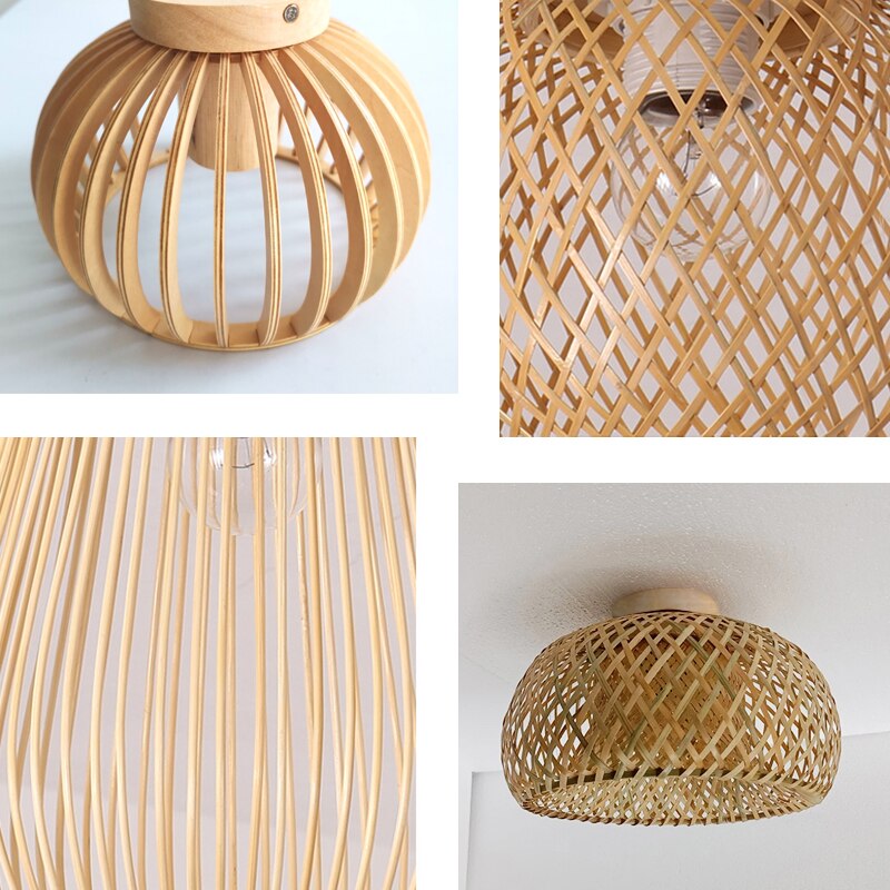 Oud Modern Bamboo Wood Ceiling Light