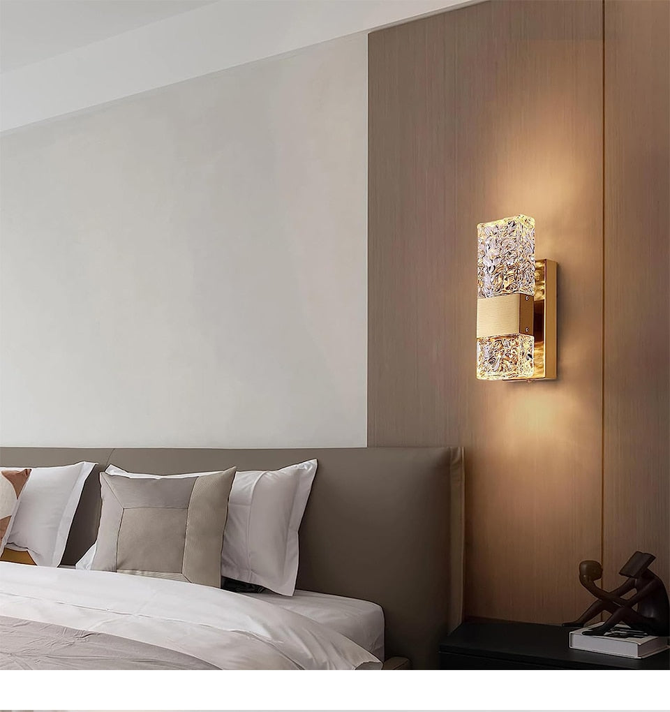 IIS Modern Crystal Lighting with Remote for Bedroom Living Room Hallway Bathroom Vanity