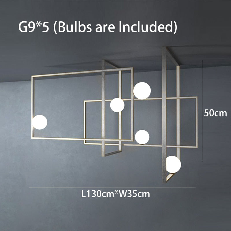Mak Rectangle Modern Artistic Ceiling Light