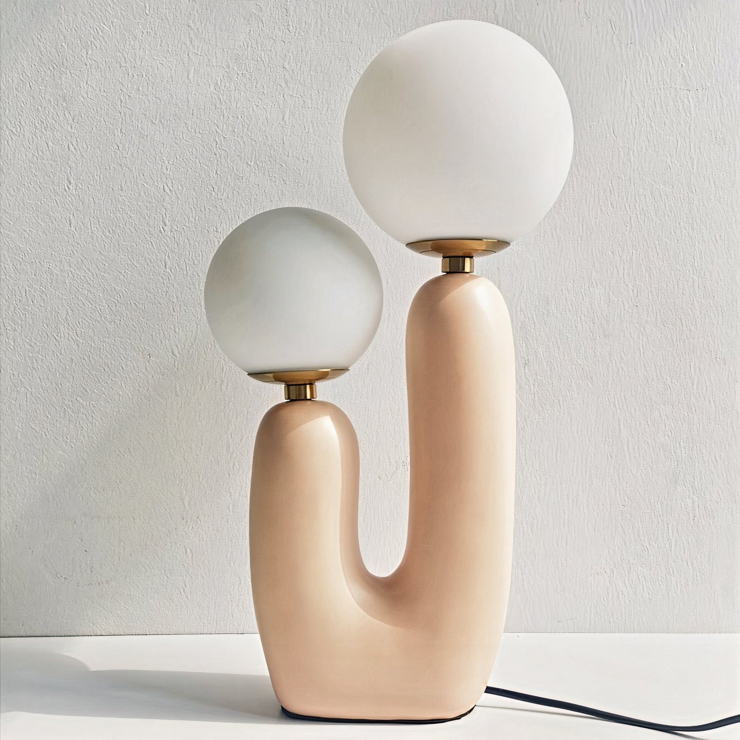 OUD Aubrey Glass Ball Table Lamp Green Pink Resin body