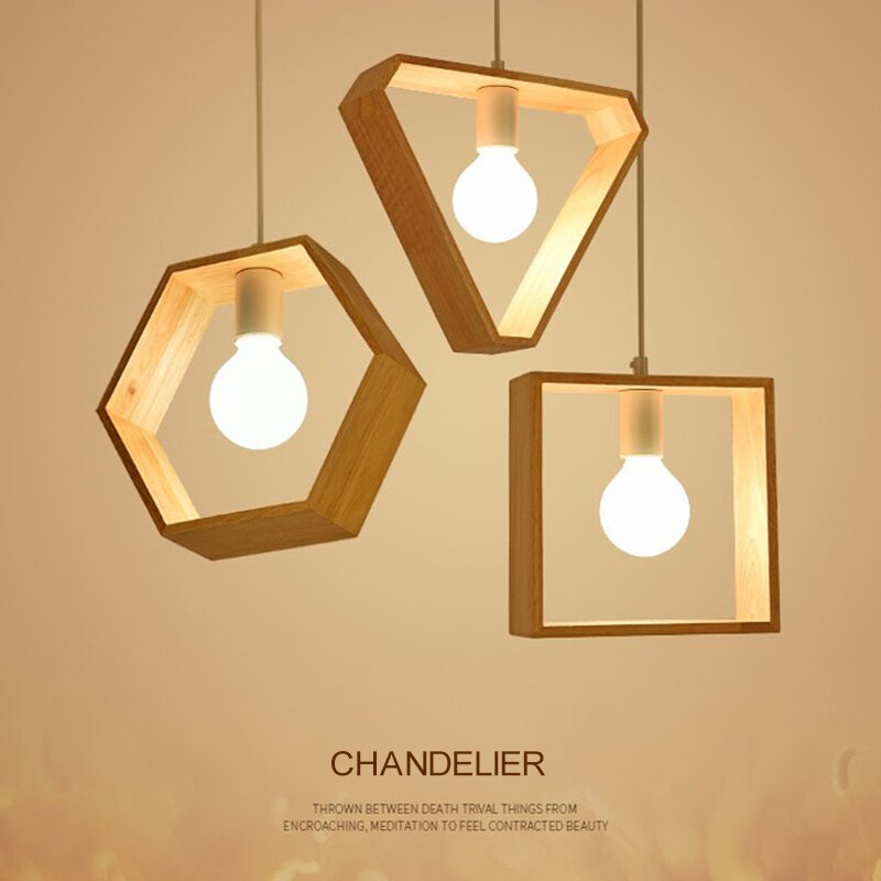 LYF 3-styles Nordic Pendant Creative Wooden Light