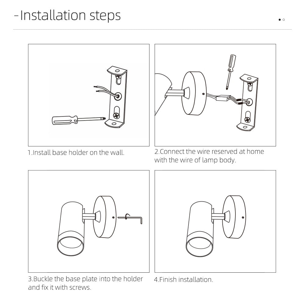 AiS Ceiling/Wall Spotlight Adjustable 360° Dimmable GU10 Replaceable Bulb