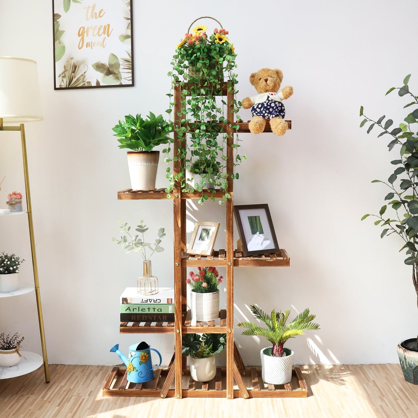 Vidkun - Tall Plant Stand Tiered Plant Stand Plant Shelf Indoor & Outdoor Plant Shelf Flower Stand