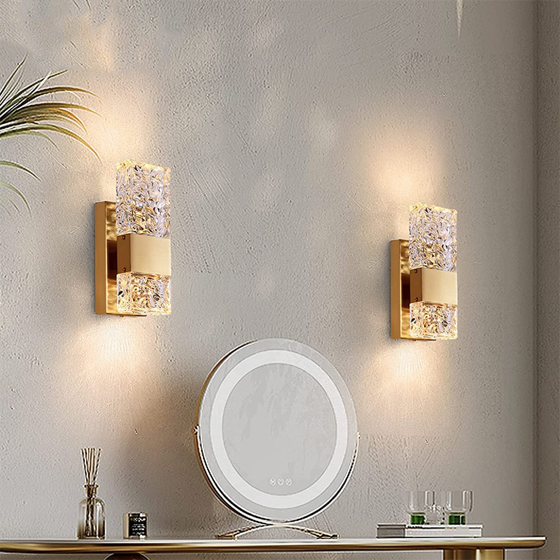 IIS Modern Crystal Lighting with Remote for Bedroom Living Room Hallway Bathroom Vanity