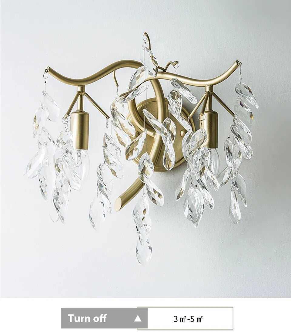 IIS Modern Crystal Gold branch Sconces Luxury Light Fixture