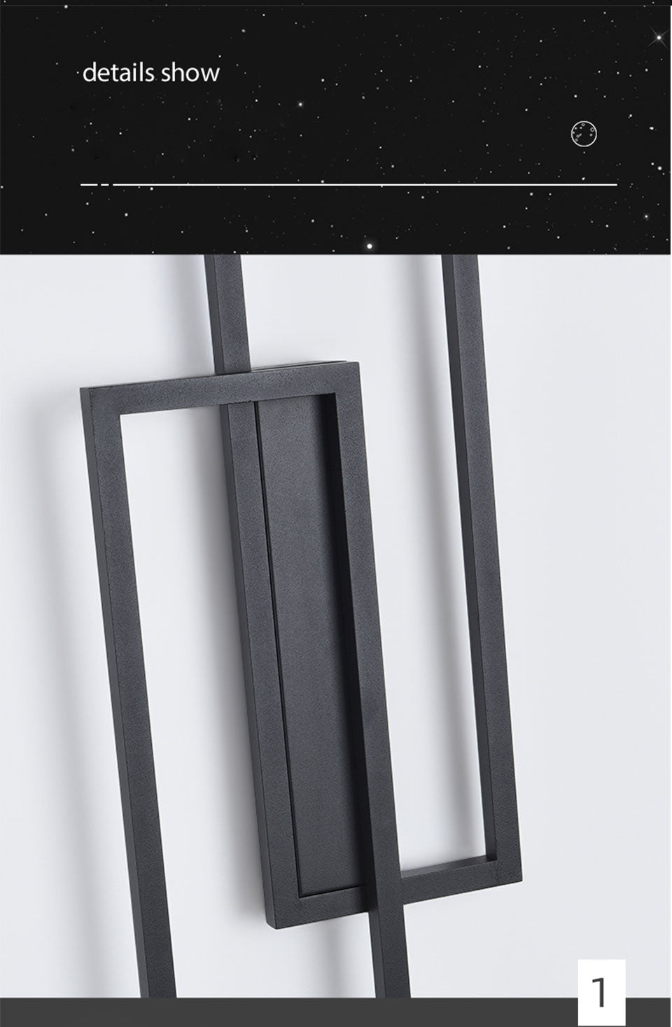 IIS LED Wall Sconces Black Rectangle Minimalist Wall Mounted Light