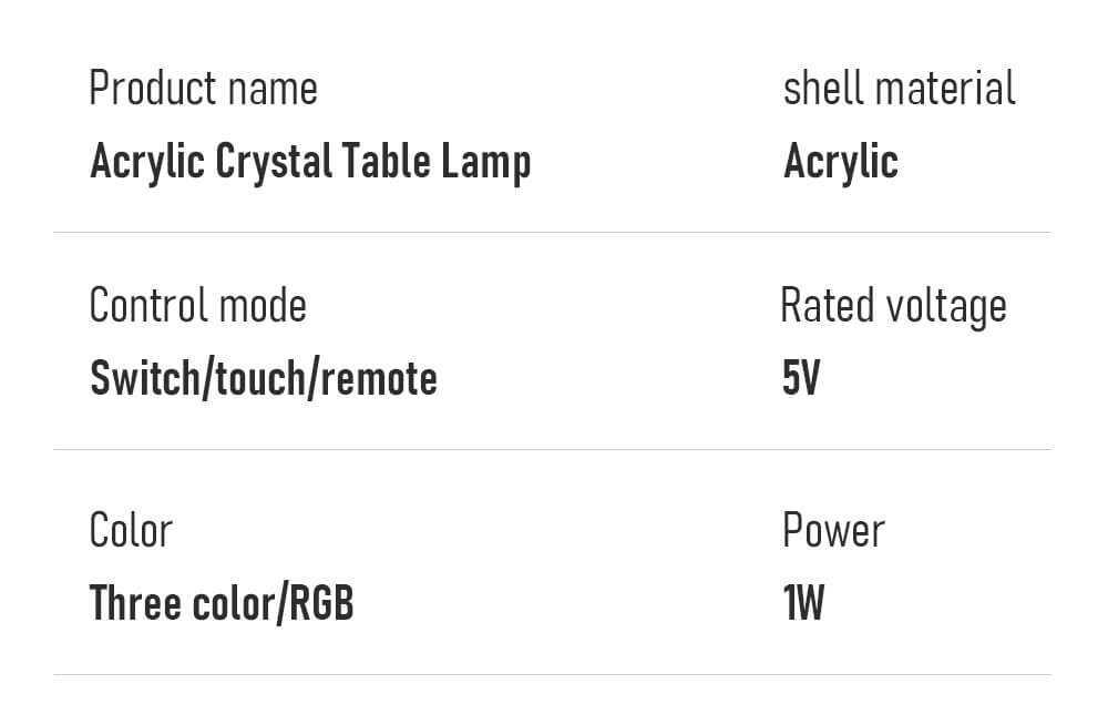 Pq Rane LED Crystal Night Light