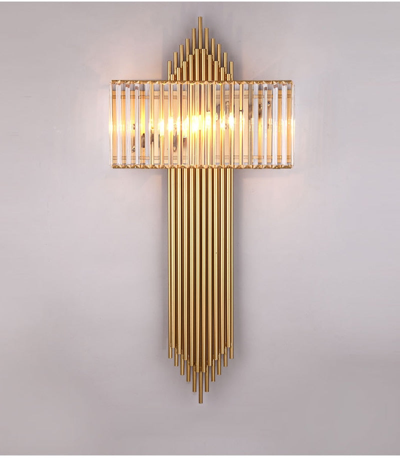 Ylk Black/Gold Crystal Wall Lamp