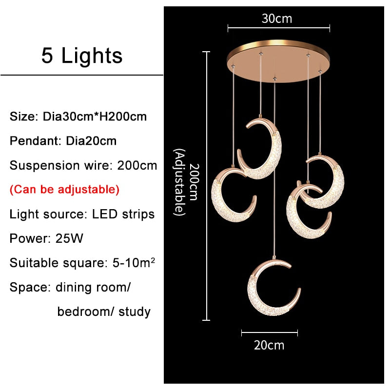 Ylk Half-Moon Modern LED Chandelier