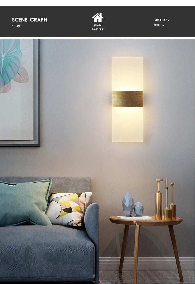 WIN LED Touch Sensor Switch Acrylic Wall Lamp