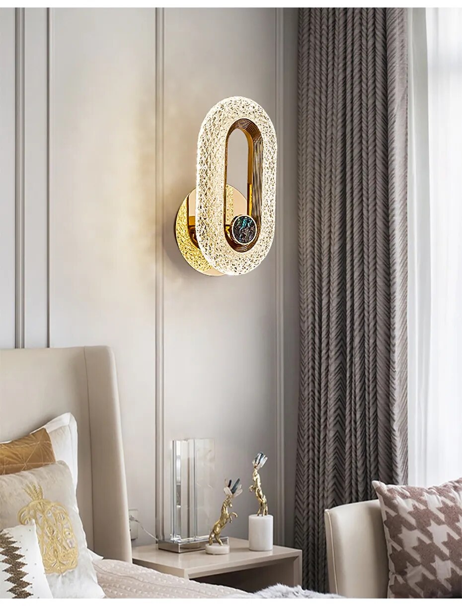 LYF Miraa Oval/Round Crystal Modern LED Wall Lamp