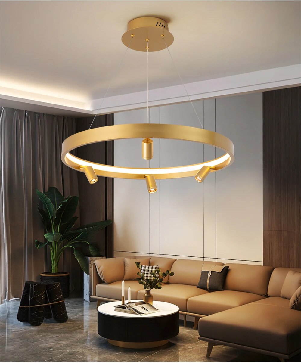 Ylk Black/Gold Spotlight Chandelier