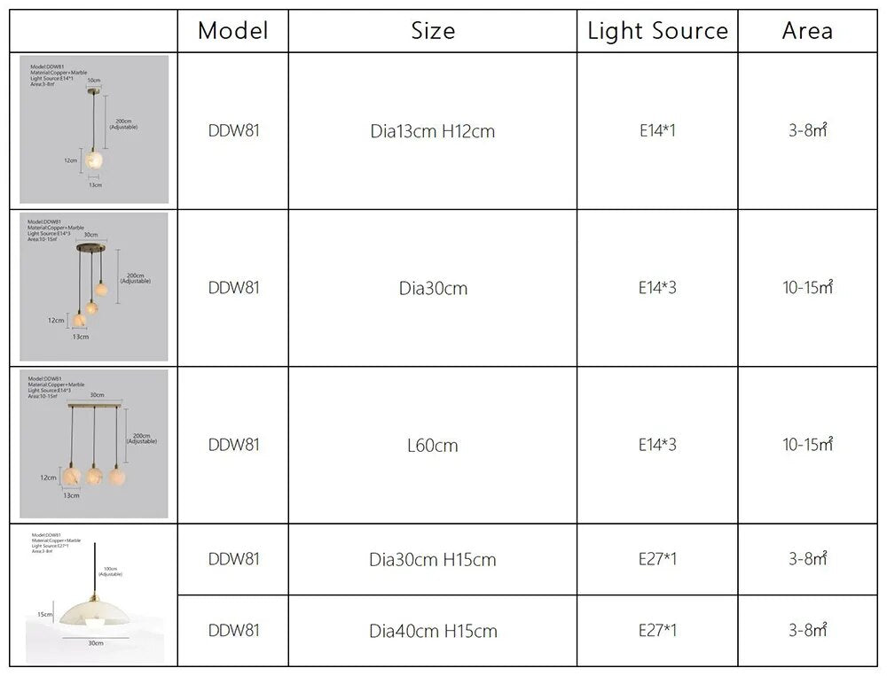 Olga Marble Luxury Hanging Light