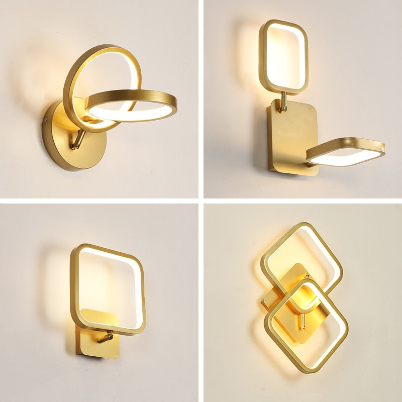 JM Nordic Wall Lamp Indoor Copper LED Bedside Light Decorative