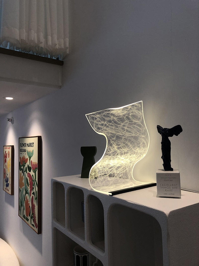 LYF Acrylic LED Table Lamp Stepless Dimming USB Charging Touch Switch Control