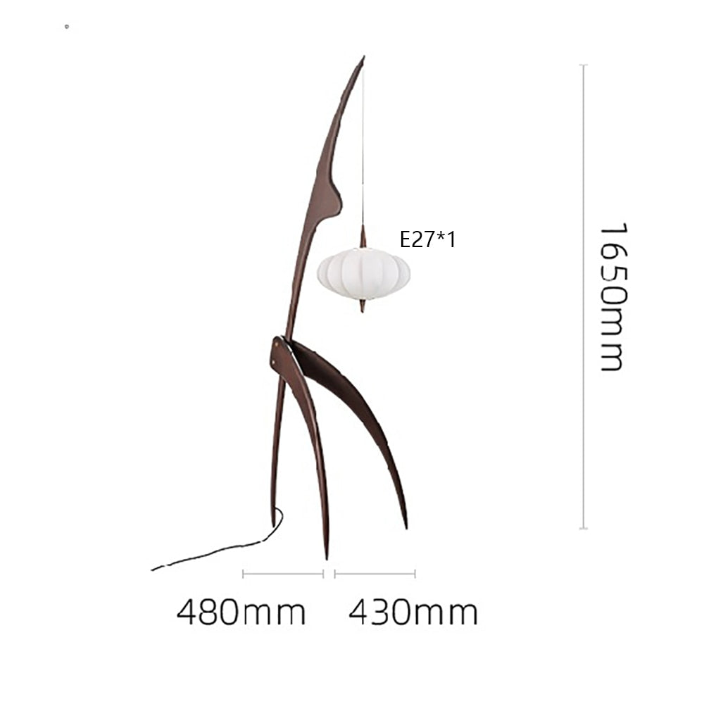 OLGA Floor Lamp Nordic Creative Wood Fabric Dimming Night Stand