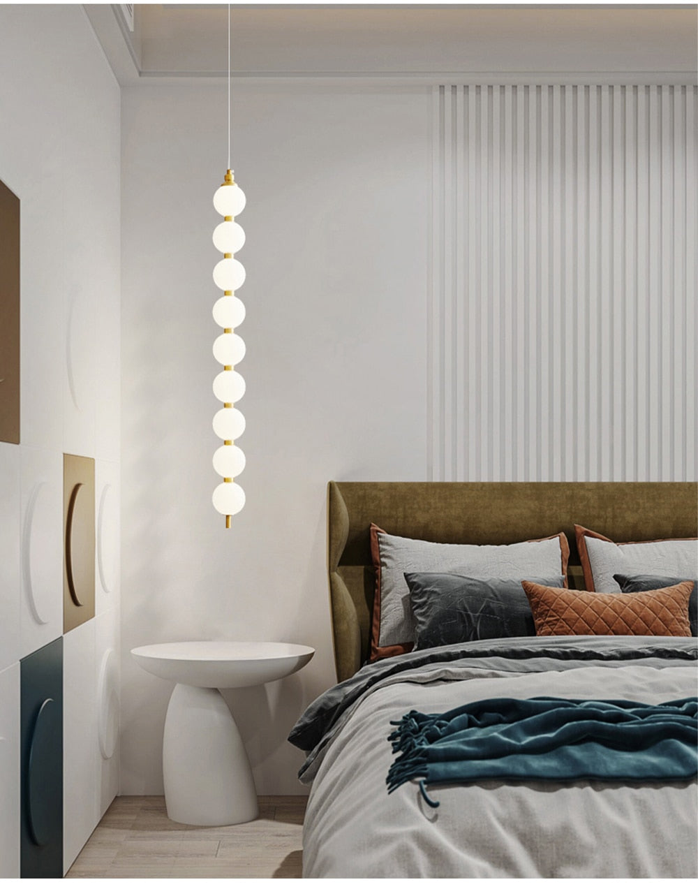 Mak Modern White Ball Pendant Light