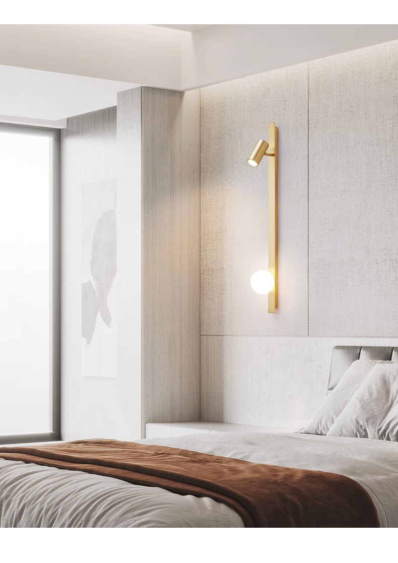 Trong minimalist Nordic style copper led wall lamp