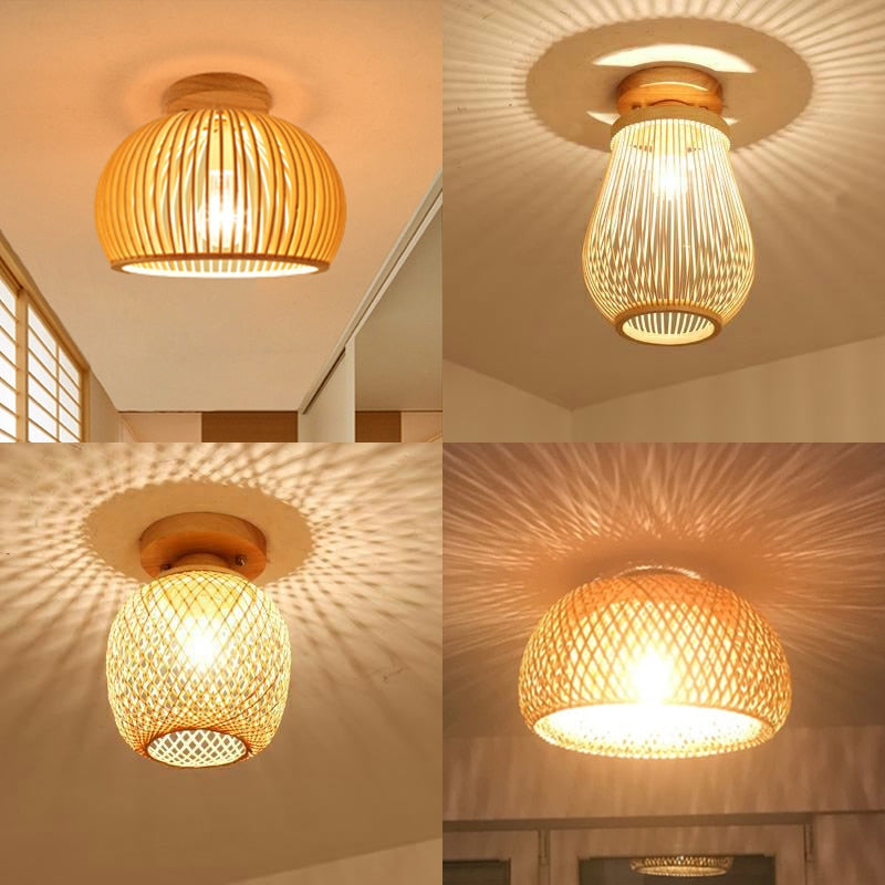 Oud Modern Bamboo Wood Ceiling Light