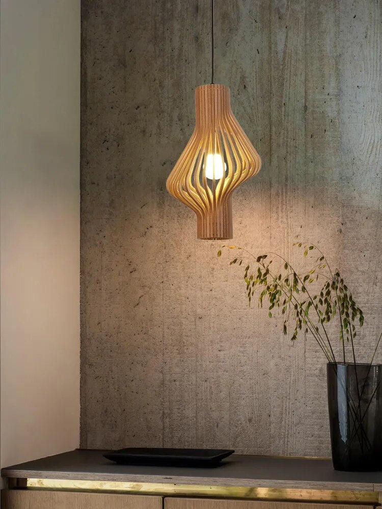 Nordic Wooden Cage Chandelier Birdcage Pendant Lights