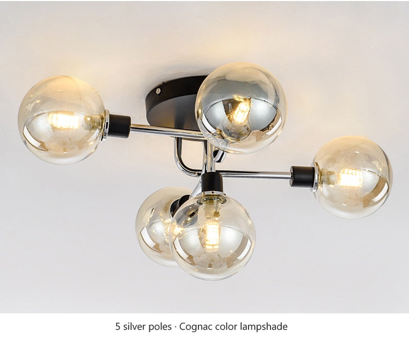 Wad Nordic Round Glass Chandelier