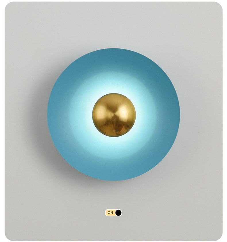 WIN Light luxury living room background round color wall lamp