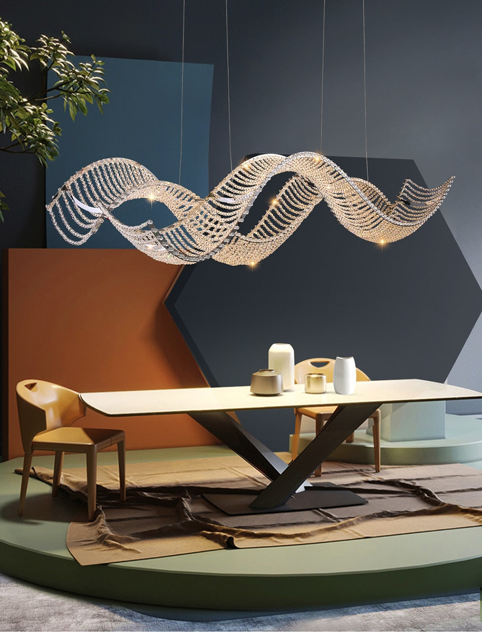 Ylk Large Wave Design Chandelier