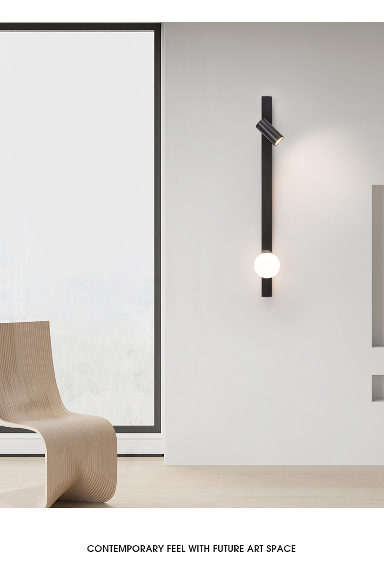 Trong minimalist Nordic style copper led wall lamp