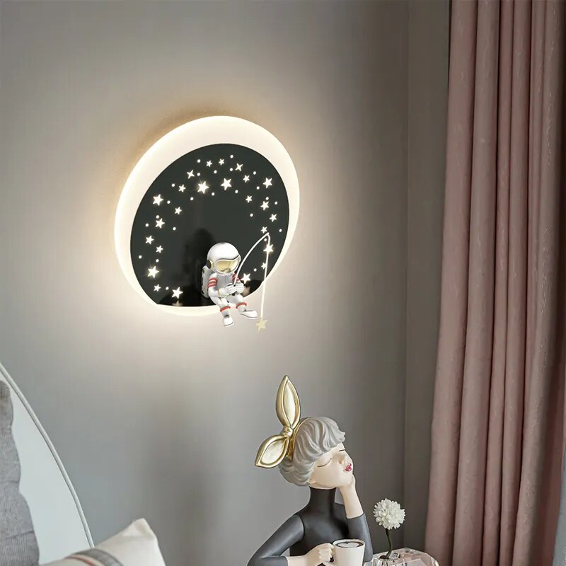 MAV Kid's room creative Wall Lamp Stars Projection Astronaut Decoration