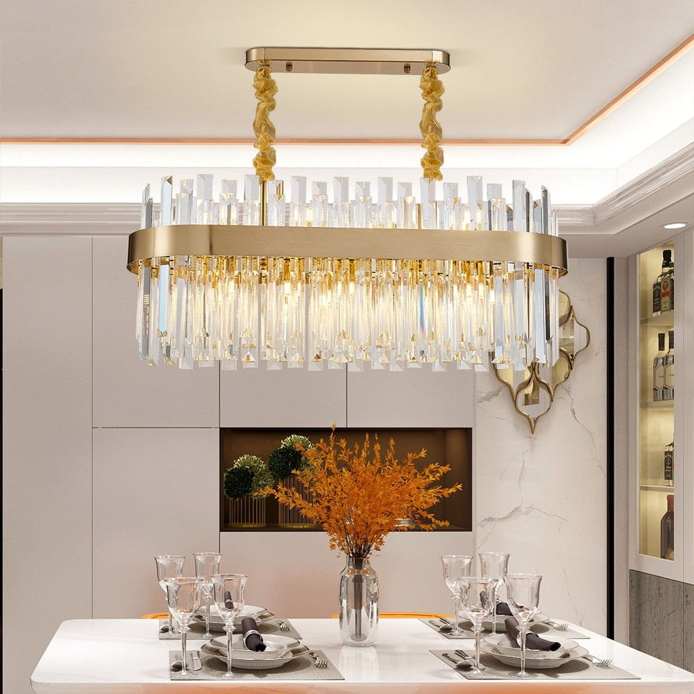 Ylk Oval Design Crystal Chandelier