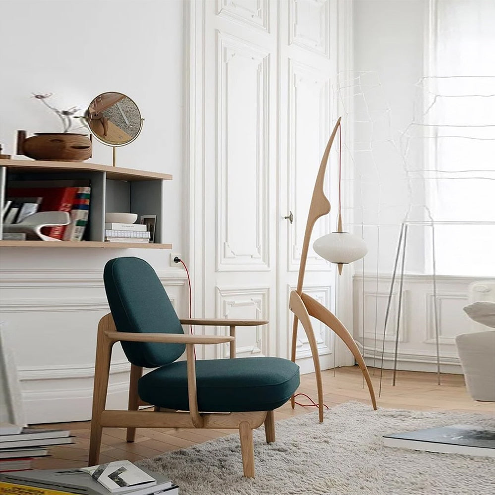 OLGA Floor Lamp Nordic Creative Wood Fabric Dimming Night Stand