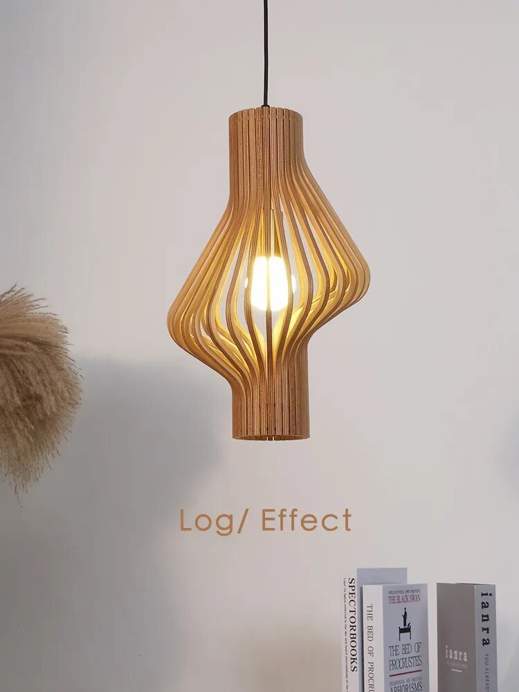 Nordic Wooden Cage Chandelier Birdcage Pendant Lights