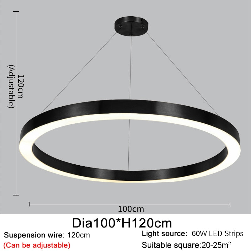 Ylk Bosque Black Ring Chandelier