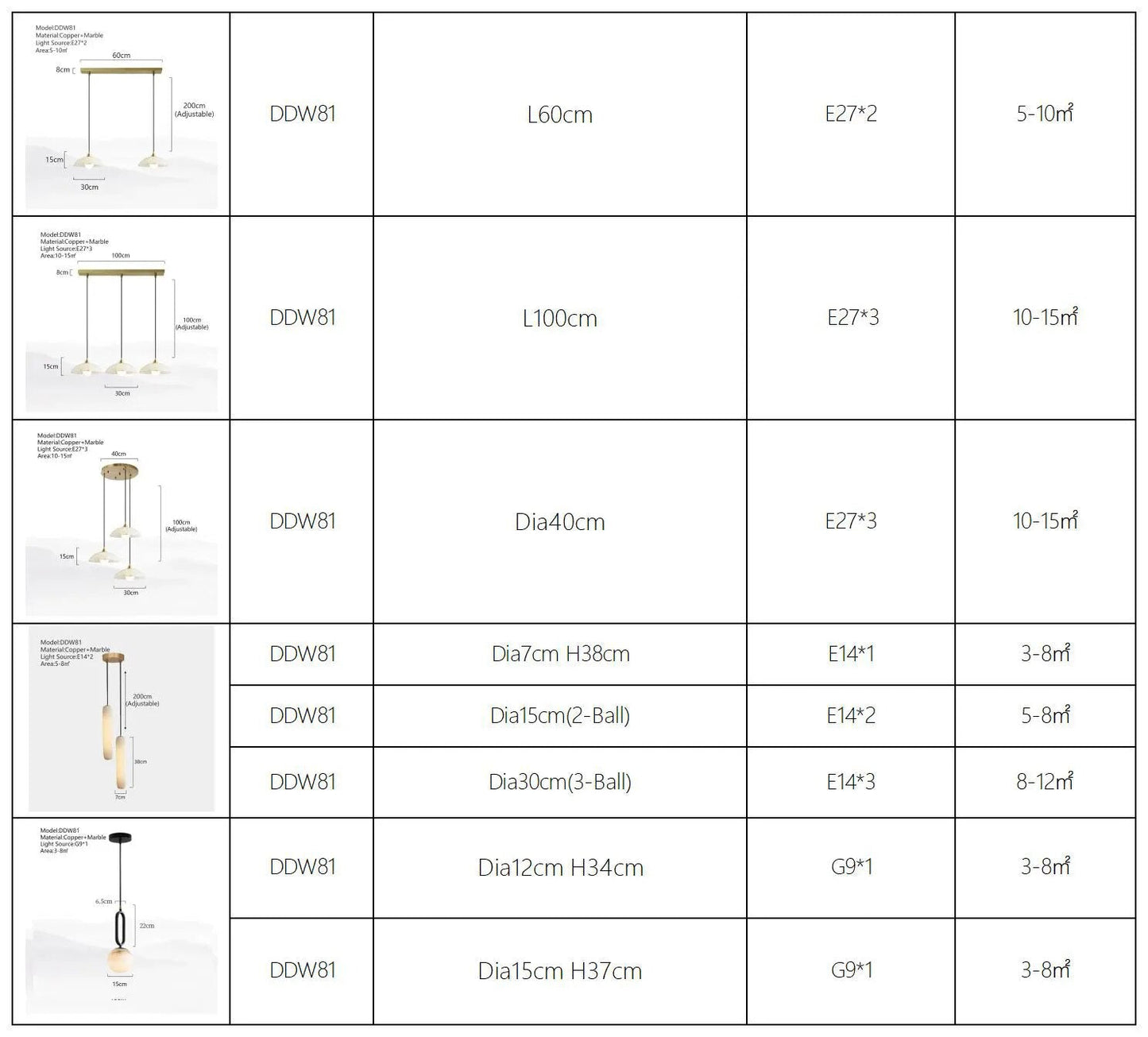 Olga Marble Luxury Hanging Light