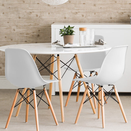 Idunn - Set of 4 Nordic Furniture Wooden Chair with Wooden Legs