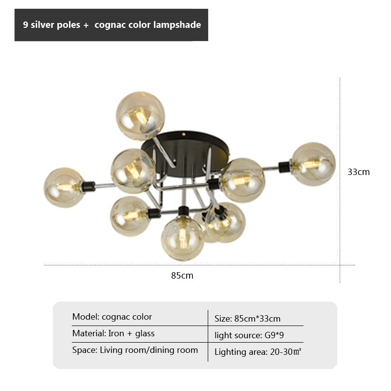 Wad Nordic Round Glass Chandelier