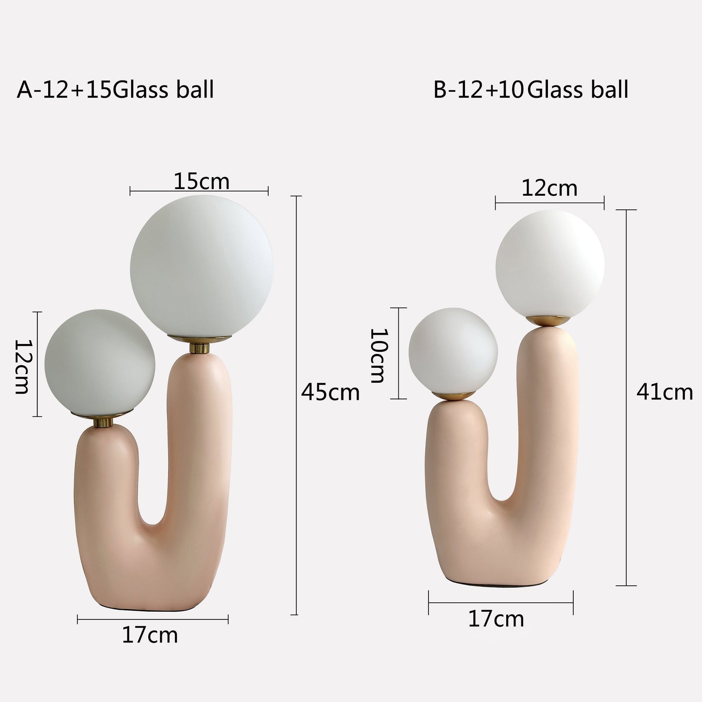 OUD Aubrey Glass Ball Table Lamp Green Pink Resin body