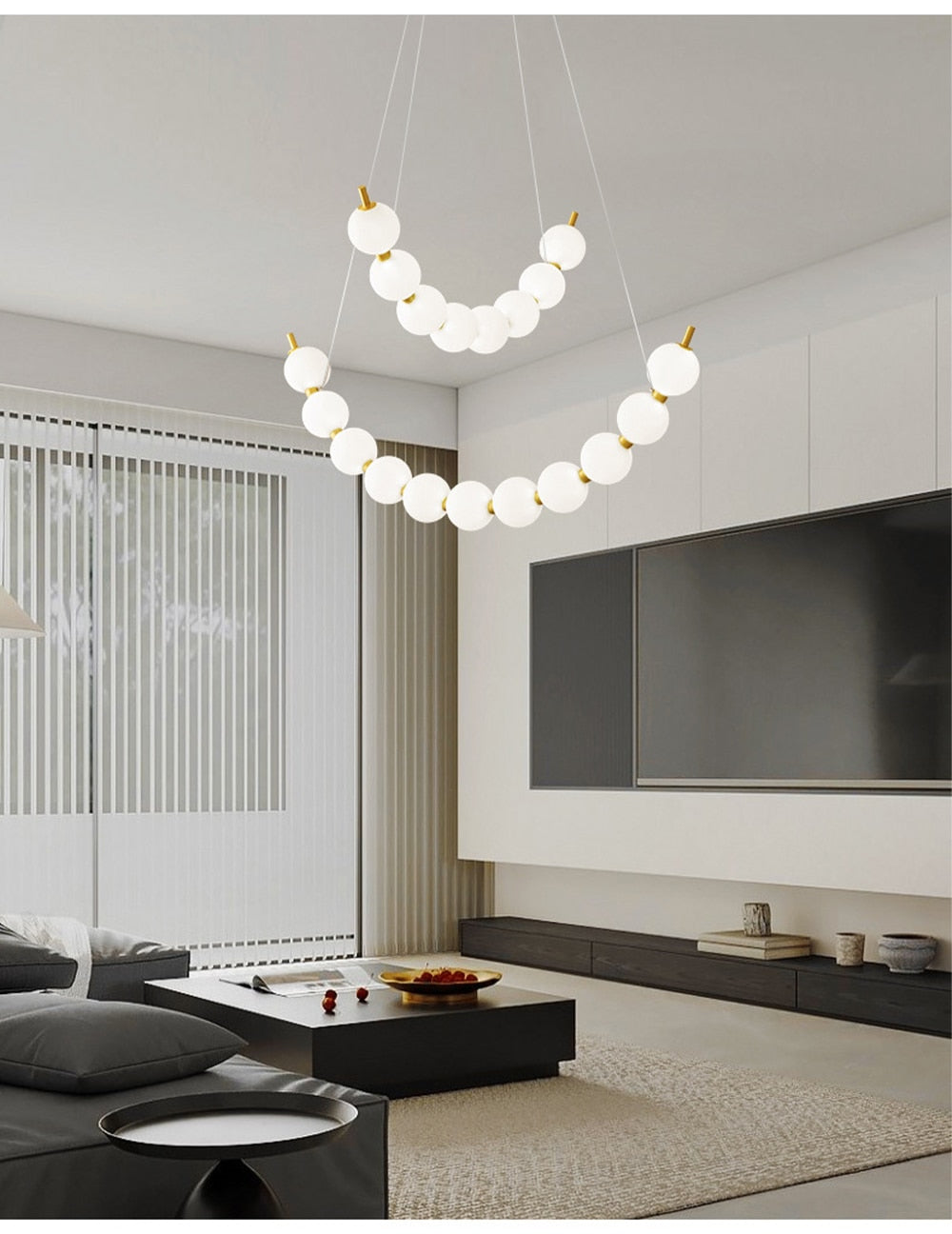 Mak Modern White Ball Pendant Light